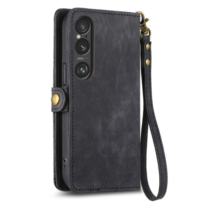 Etui Folio Sony Xperia 1 Vi Portfel Ze Wzorem Geometrycznym Etui Ochronne