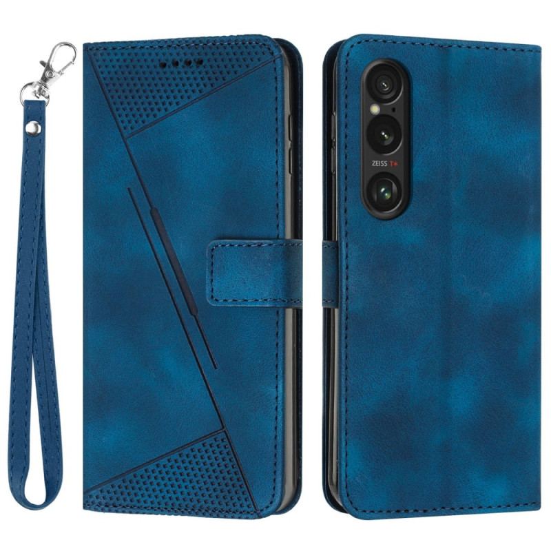 Etui Folio Sony Xperia 1 Vi Trójkątny Wzór Paska