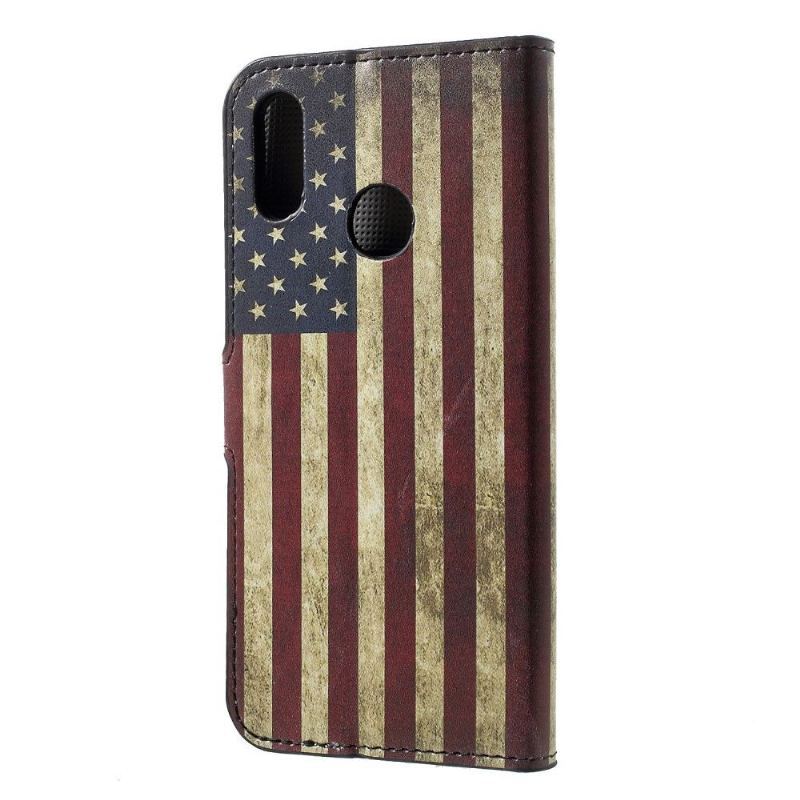 Etui do Honor 10 Lite Vintage American Flag Posiadacz Karty