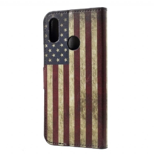 Etui do Honor 10 Lite Vintage American Flag Posiadacz Karty