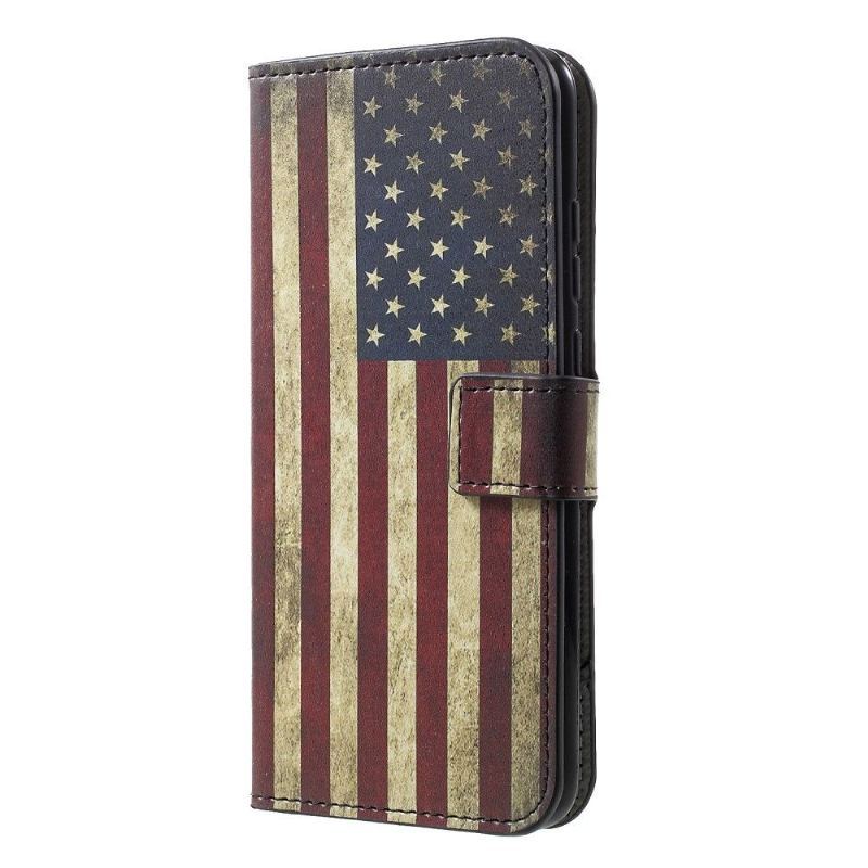 Etui do Honor 10 Lite Vintage American Flag Posiadacz Karty