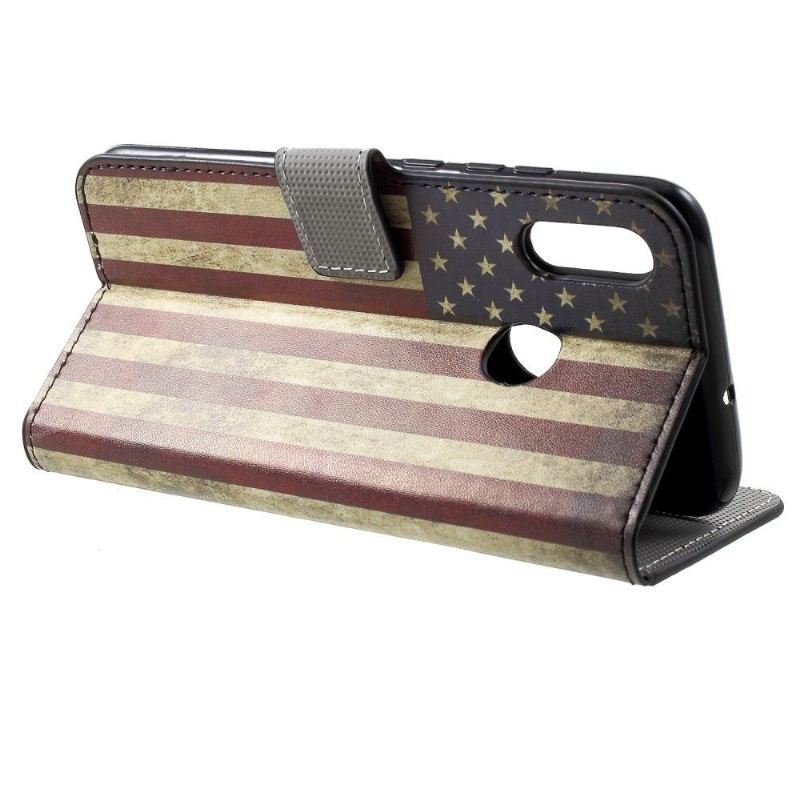 Etui do Honor 10 Lite Vintage American Flag Posiadacz Karty