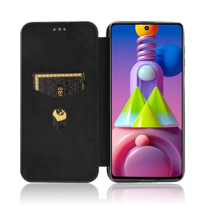 Etui Folio do Samsung Galaxy M51 W Stylu Włókna Węglowego Ze Sztucznej Skóry