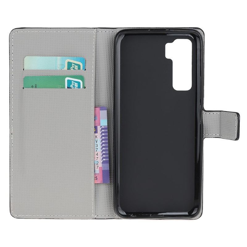 Etui Folio do Huawei P40 Lite 5G Fioletowe Kwiaty