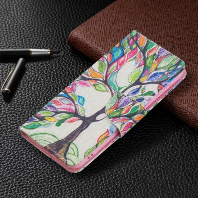 Etui Folio do Huawei P50 Kolorowe Drzewo