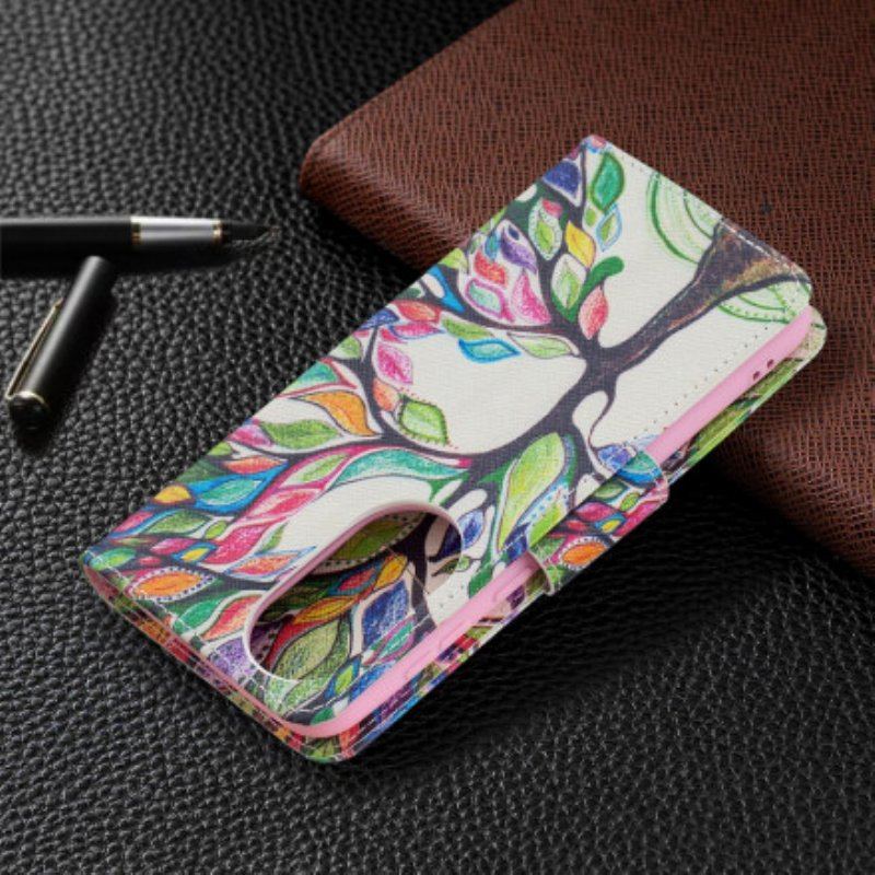 Etui Folio do Huawei P50 Kolorowe Drzewo