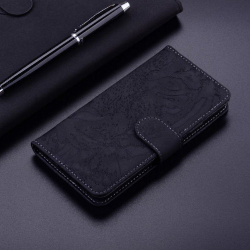 Etui Folio do Huawei P50 Nadruk Twarzy Tygrysa