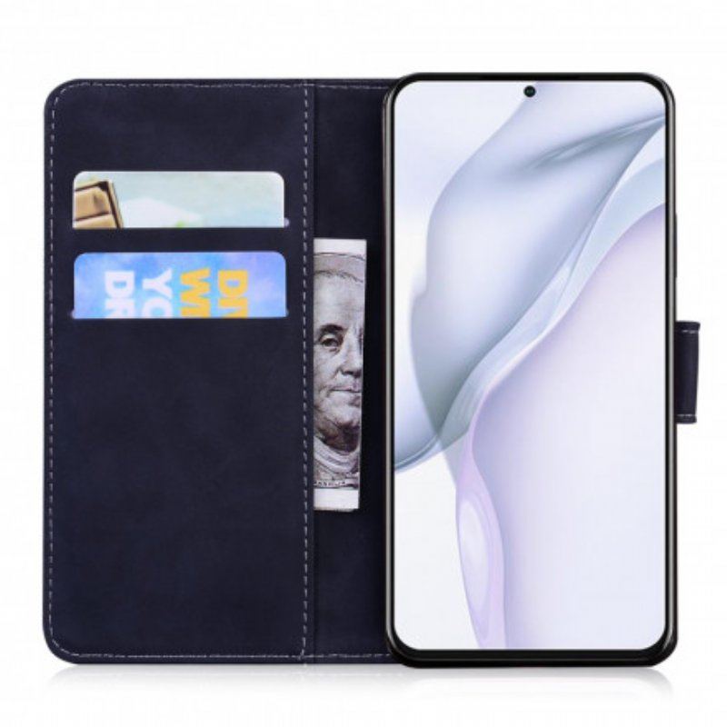 Etui Folio do Huawei P50 Nadruk Twarzy Tygrysa