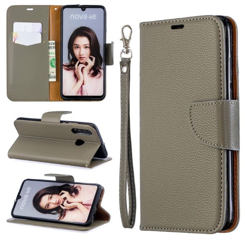 Case do Huawei P30 Lite Etui Folio Folio Z Paskiem Ze Skóry Ziarnistej