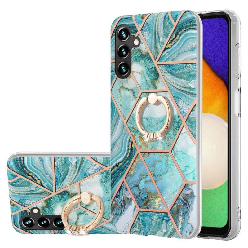 Etui do Samsung Galaxy A13 5G / A04s Geometryczny Marmur Z Podporą Pierścienia