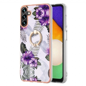 Etui do Samsung Galaxy A13 5G / A04s Kwiaty Wspornika Pierścieniowego