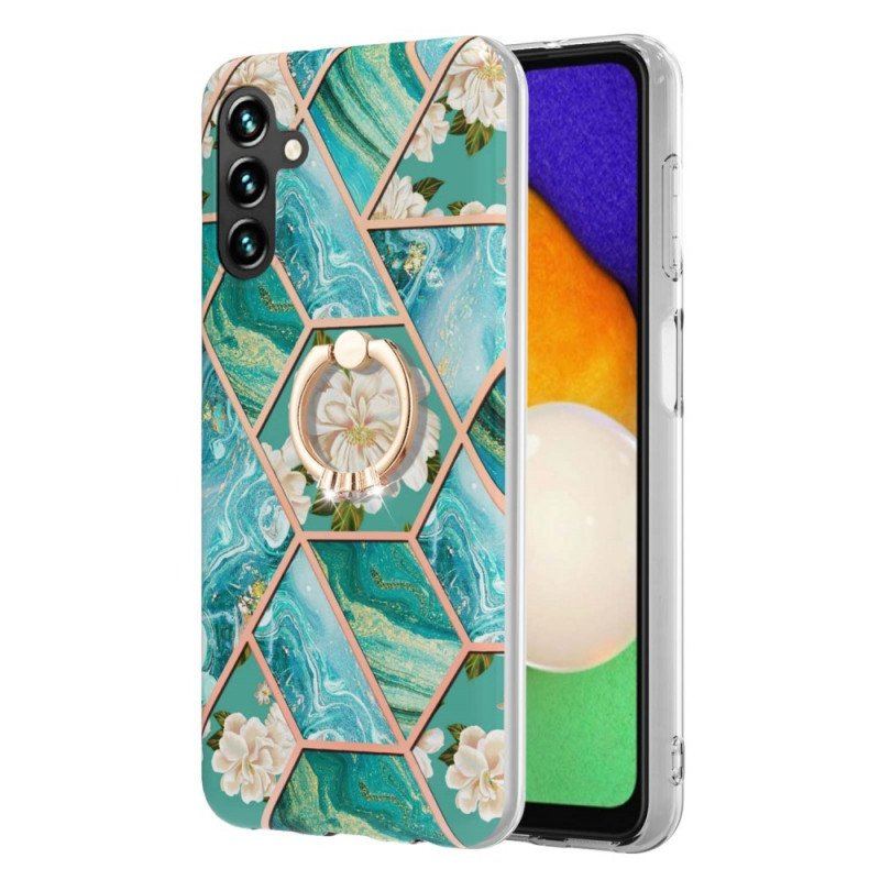 Etui do Samsung Galaxy A13 5G / A04s Marmur Ze Wspornikiem Pierścienia