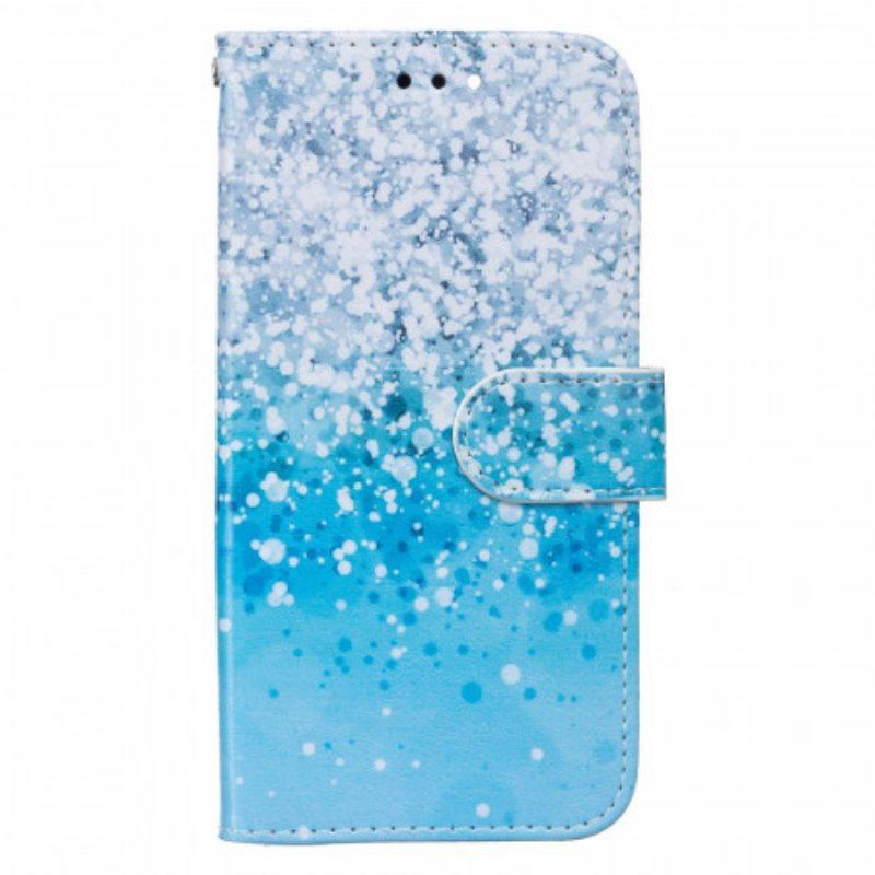 Etui Folio do Samsung Galaxy A13 5G / A04s Gradient Niebieskiego Brokatu