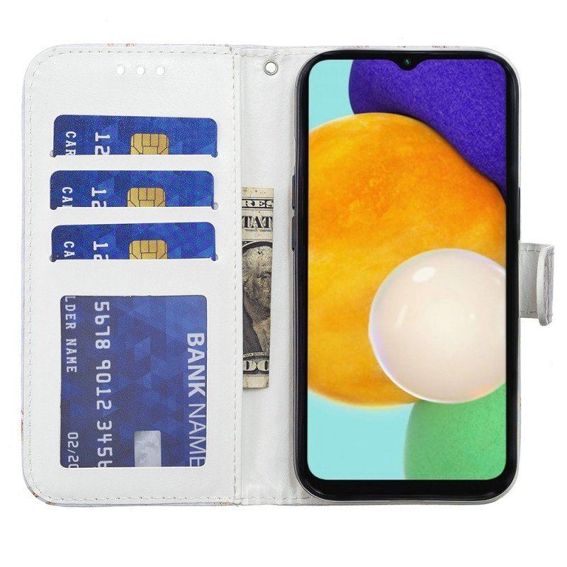 Etui Folio do Samsung Galaxy A13 5G / A04s Gradient Niebieskiego Brokatu