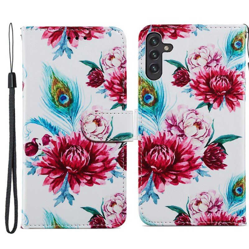 Etui Folio do Samsung Galaxy A13 5G / A04s Intensywne Kwiaty