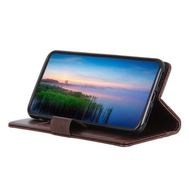 Etui Folio do Samsung Galaxy A13 5G / A04s Nity Z Dzielonej Skóry Nappa