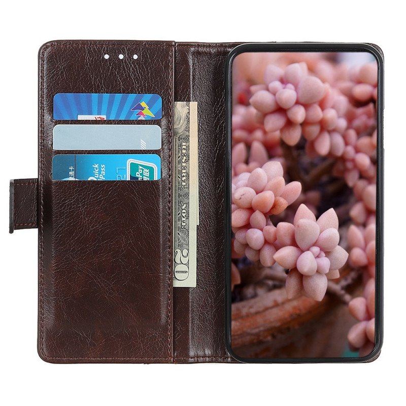 Etui Folio do Samsung Galaxy A13 5G / A04s Nity Z Dzielonej Skóry Nappa