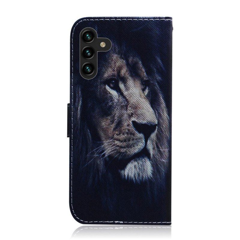 Etui Folio do Samsung Galaxy A13 5G / A04s Śniący Lew