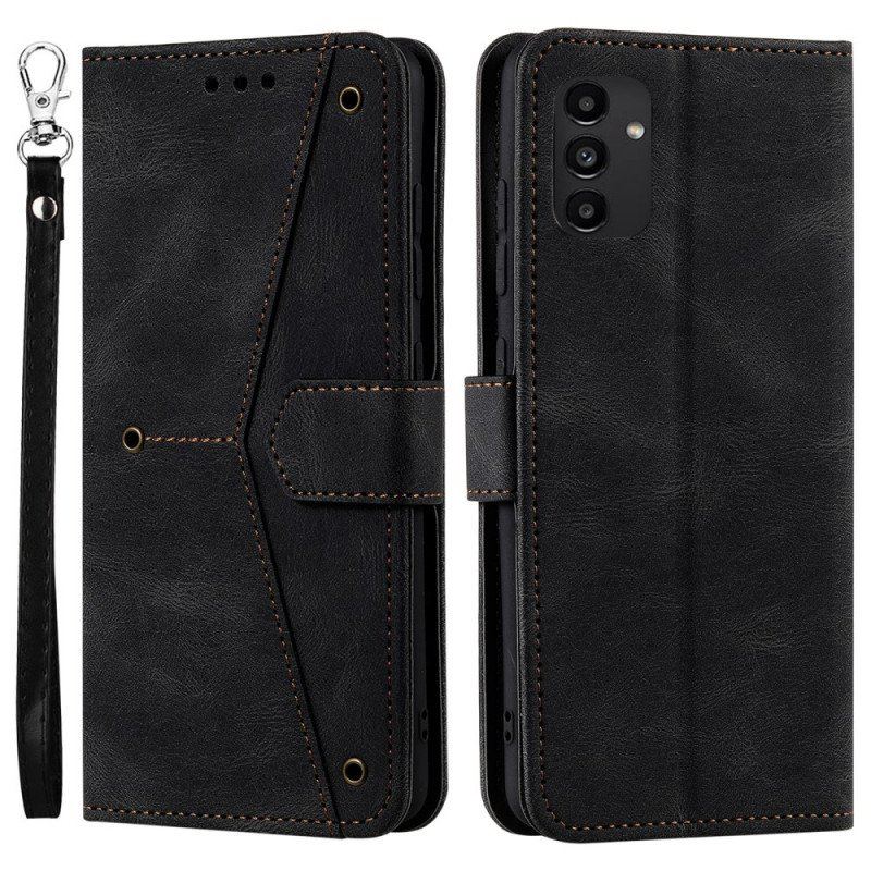 Etui Folio do Samsung Galaxy A13 5G / A04s Szwy W Dotyku