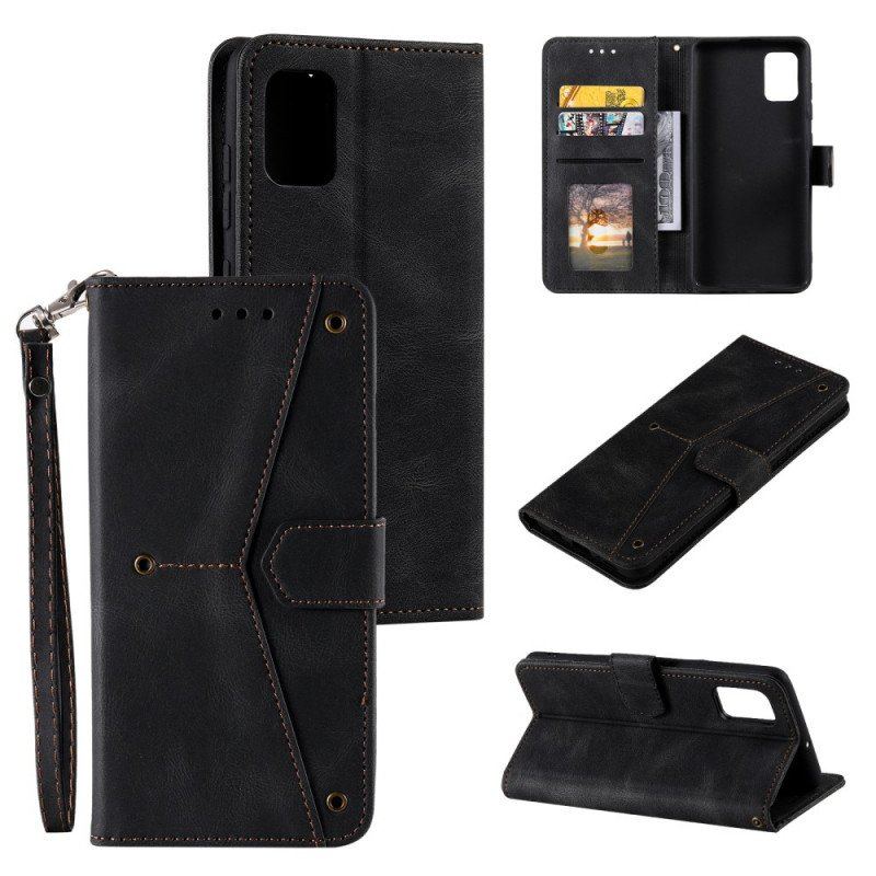 Etui Folio do Samsung Galaxy A13 5G / A04s Szwy W Dotyku