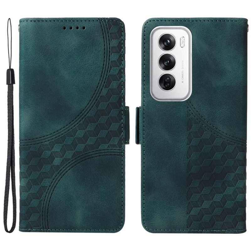 Etui Folio Do Oppo Reno 12 5g Gwiaździsty Romb