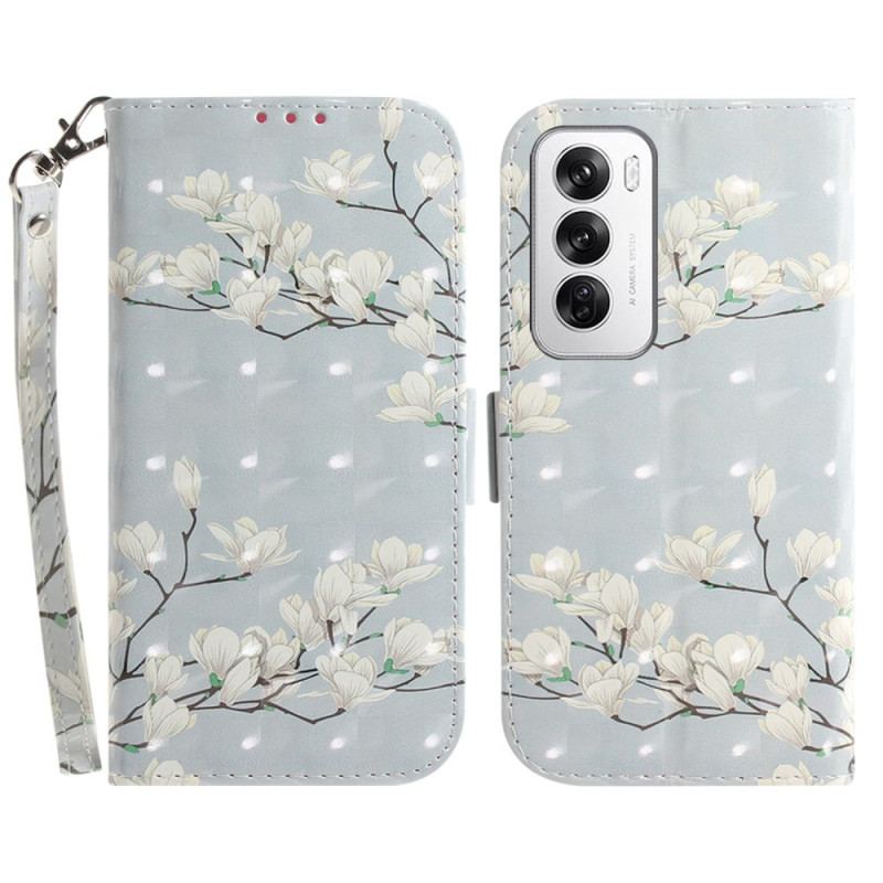 Etui Folio Do Oppo Reno 12 5g Magnolie W Paski