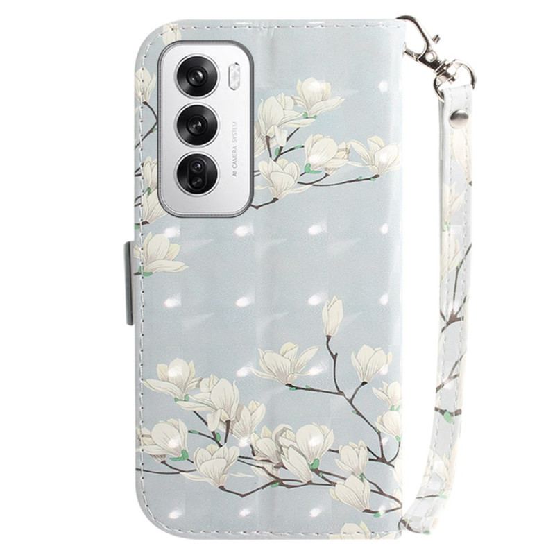 Etui Folio Do Oppo Reno 12 5g Magnolie W Paski