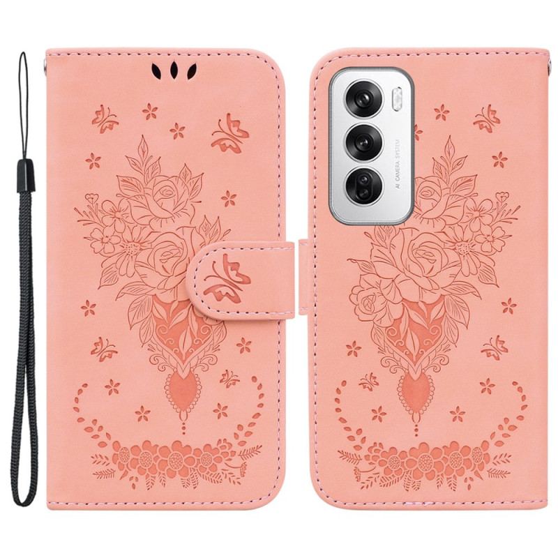 Etui Folio Oppo Reno 12 5g Kwiatowa Sukienka Z Paskiem