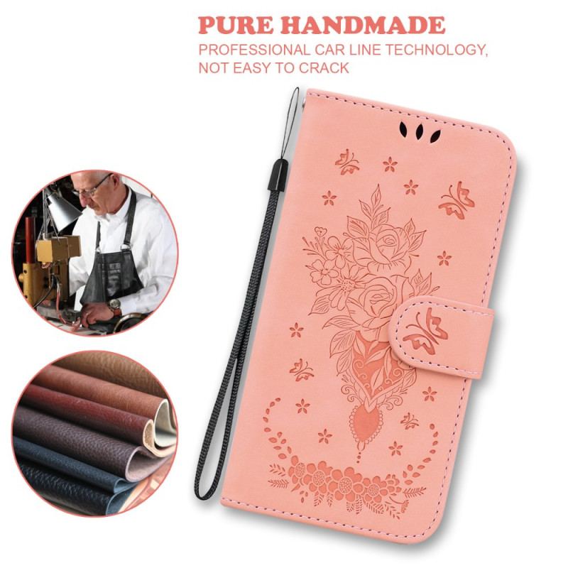 Etui Folio Oppo Reno 12 5g Kwiatowa Sukienka Z Paskiem