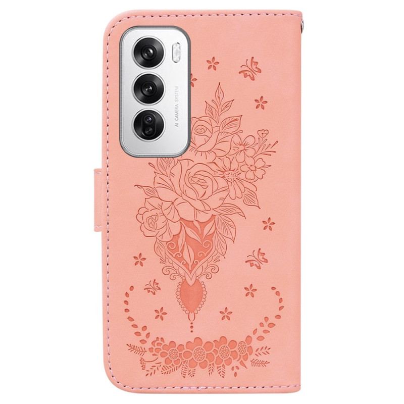 Etui Folio Oppo Reno 12 5g Kwiatowa Sukienka Z Paskiem