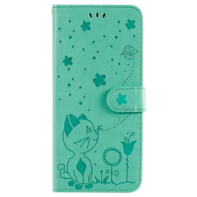 Etui Folio Oppo Reno 12 5g Pszczoła I Kot Etui Ochronne