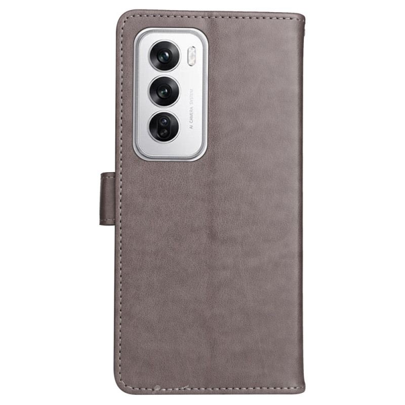 Etui Folio Oppo Reno 12 5g Pszczoła I Kot Etui Ochronne