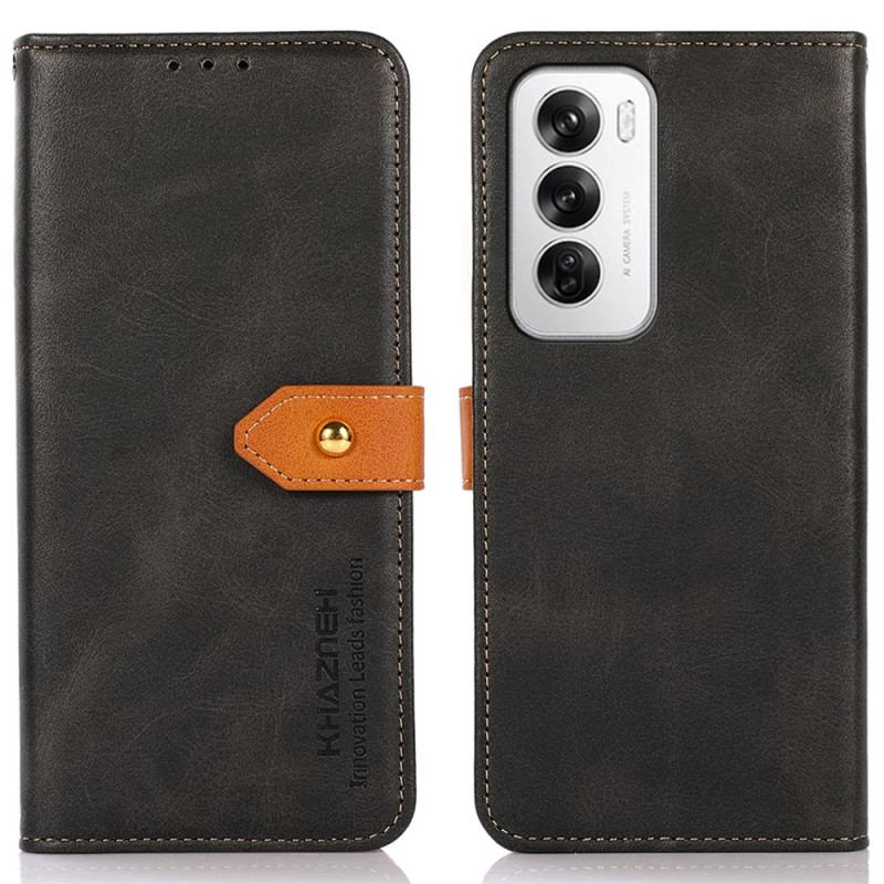 Etui Folio Oppo Reno 12 5g Złota Zapinka Khazneh Etui Ochronne