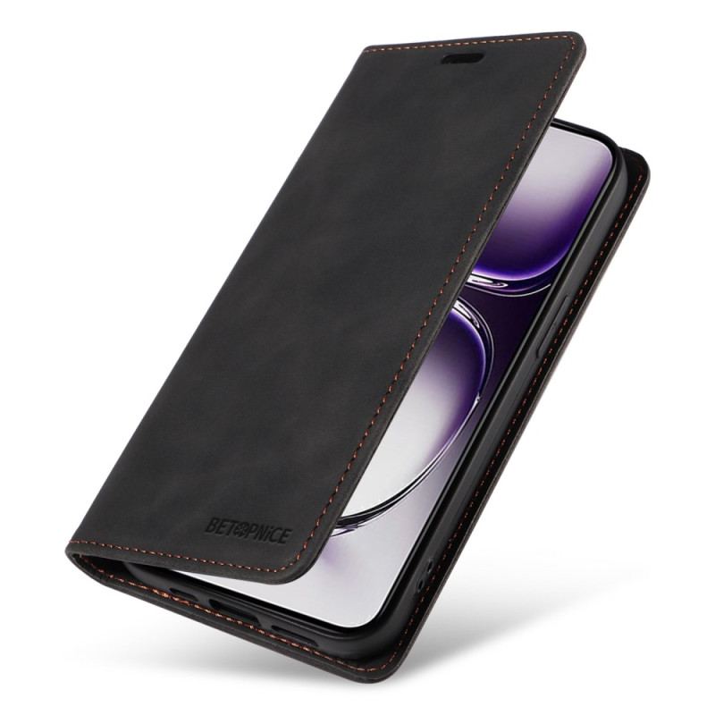 Flip Kotelot Oppo Reno 12 5g Betopnice Blokowanie Rfid Z Efektem Zamszu Etui Ochronne