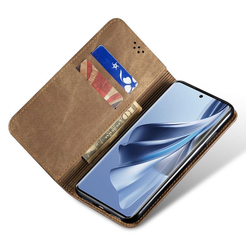 Flip Kotelot Oppo Reno 12 5g Etui Na Telefon Tkanina Dżinsowa