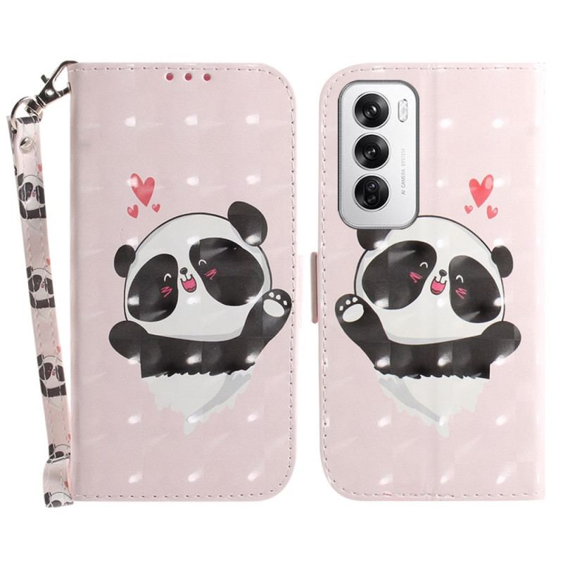 Pokrowce Oppo Reno 12 5g Panda Love Z Paskiem