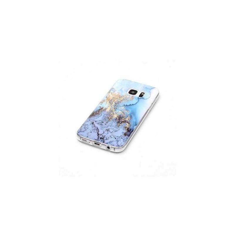 Etui do Samsung Galaxy S7 Marble - Jasnoniebieski