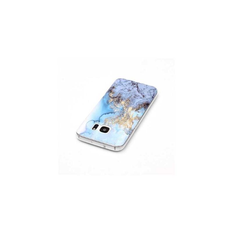 Etui do Samsung Galaxy S7 Marble - Jasnoniebieski