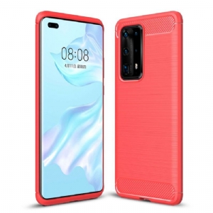 Etui do Huawei P40 Pro+ Plus Efekt Szczotkowania Węglowego