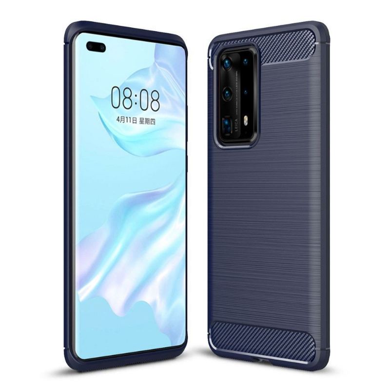 Etui do Huawei P40 Pro+ Plus Efekt Szczotkowania Węglowego