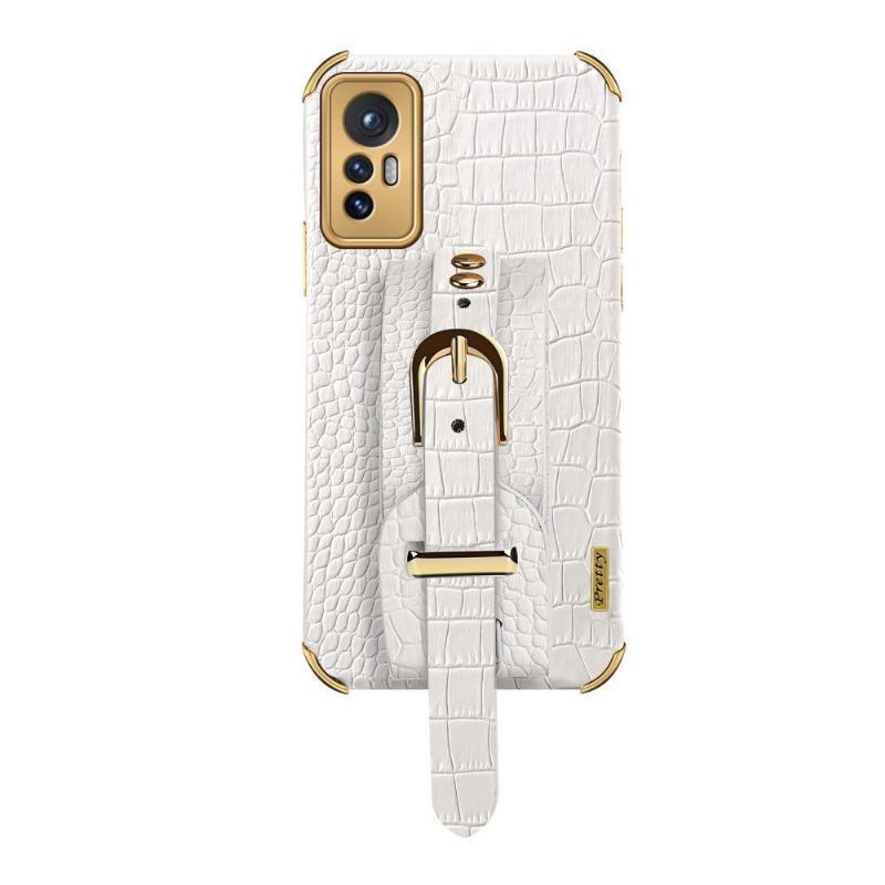 Etui do Xiaomi 12 Pro Biznes Croc Effect Z Paskiem