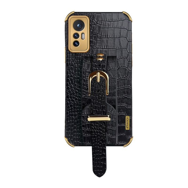 Etui do Xiaomi 12 Pro Biznes Croc Effect Z Paskiem