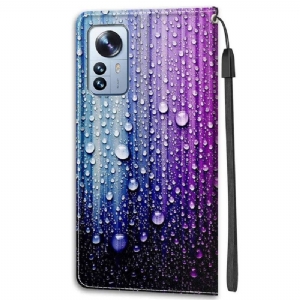 Etui Folio do Xiaomi 12 Pro Classic Krople Wody