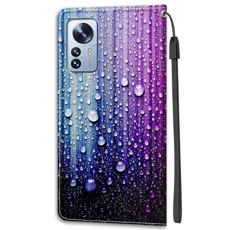 Etui Folio do Xiaomi 12 Pro Classic Krople Wody