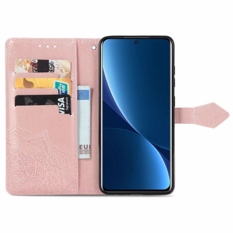 Etui Folio do Xiaomi 12 Pro Mandala Relief Faux Leather