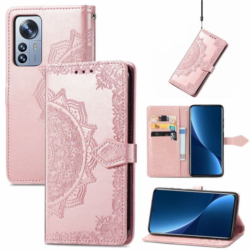 Etui Folio do Xiaomi 12 Pro Mandala Relief Faux Leather