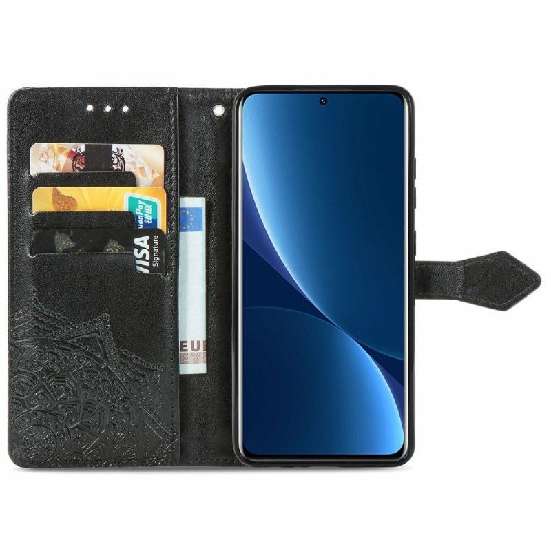 Etui Folio do Xiaomi 12 Pro Mandala Relief Faux Leather