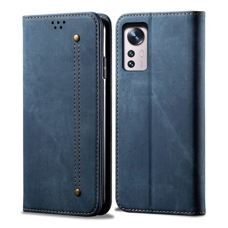 Etui Folio do Xiaomi 12 Pro Obrzeża Stylowe Dżinsy La Giulia