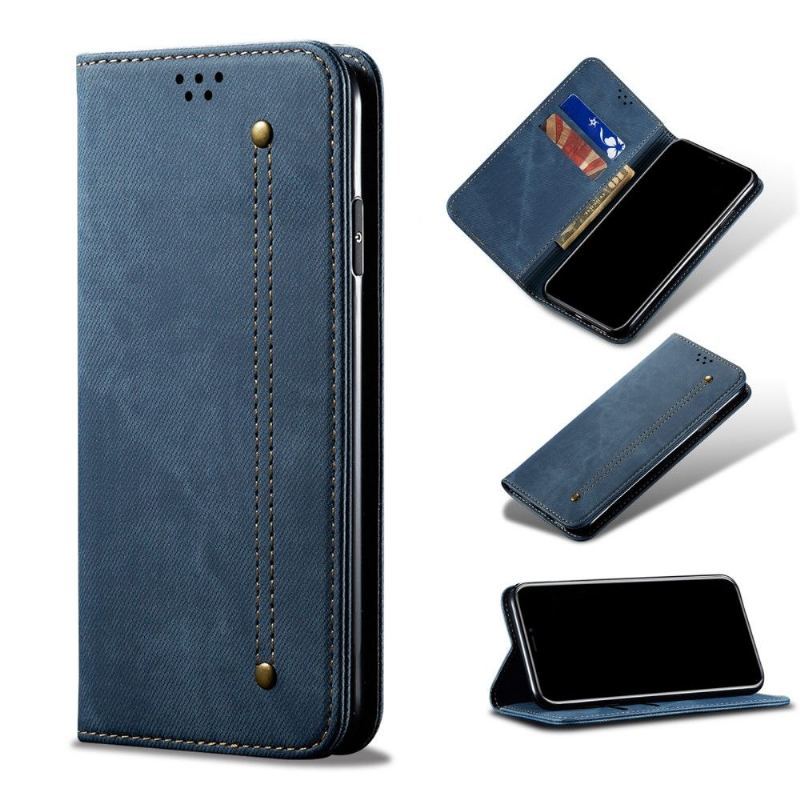 Etui Folio do Xiaomi 12 Pro Obrzeża Stylowe Dżinsy La Giulia