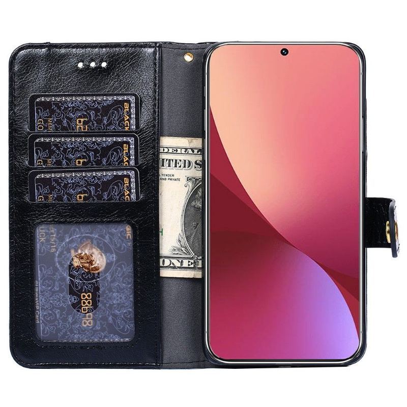 Etui Folio do Xiaomi 12 Pro Skóra Ekologiczna Portmonetka